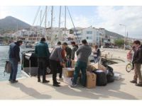 Sömbeki Adası'ndan Datça'daki depremzedeler için 62 koli yardım malzemesi