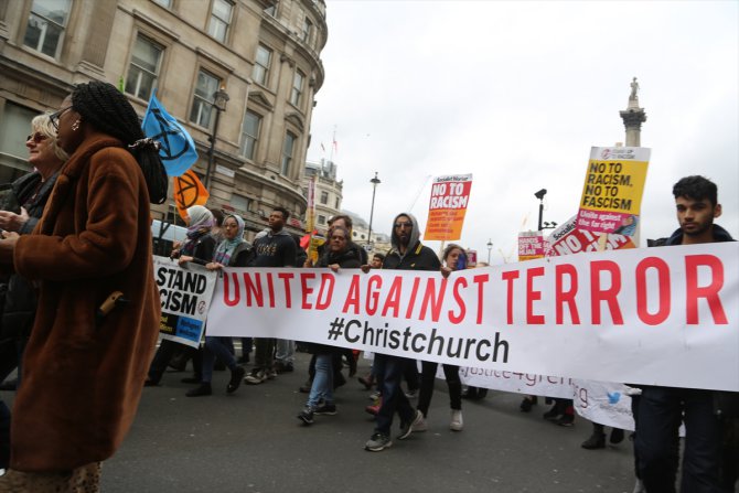 Londra'da Yeni Zelanda'daki terör saldırıları protesto edildi