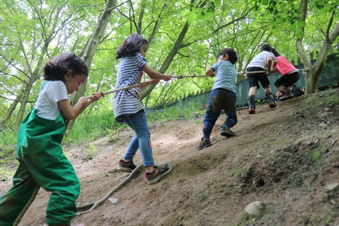 Minikler eğitime ilk adımı "Orman Okulu"nda atıyor
