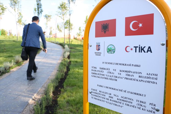Tiran'da TİKA'nın inşa ettiği "15 Temmuz Demokrasi Parkı" açıldı