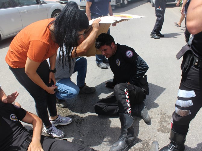 Yaralı polislere vatandaşlardan "güneş koruması"