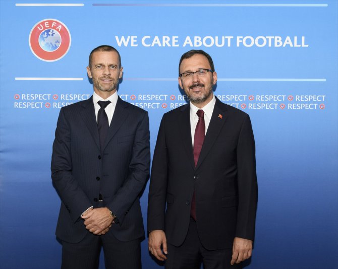 Kasapoğlu ve Özdemir'den UEFA Başkanı Ceferin'e ziyaret