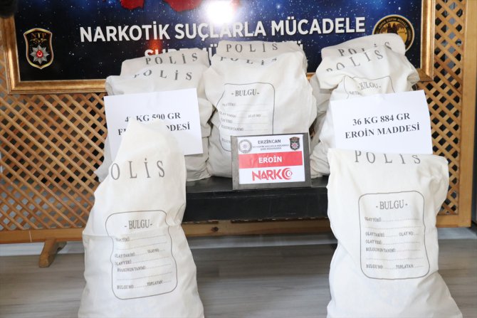 Erzincan'da 36 kilo 884 gram eroin ele geçirildi