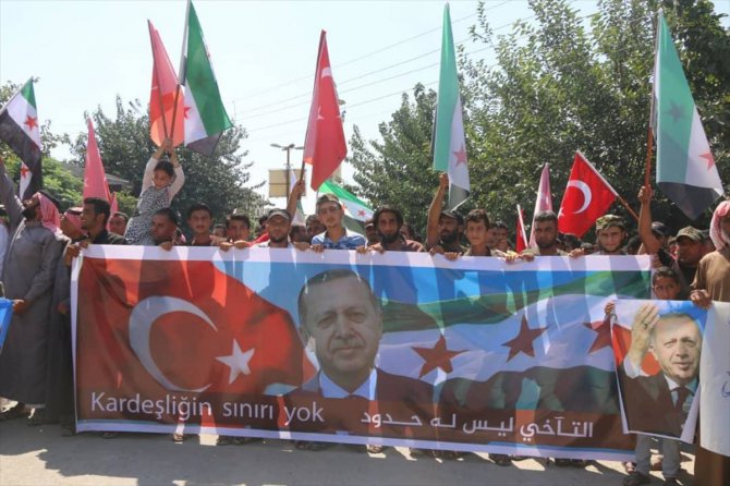 Afrin'de, Türkiye'ye teşekkür yürüyüşü