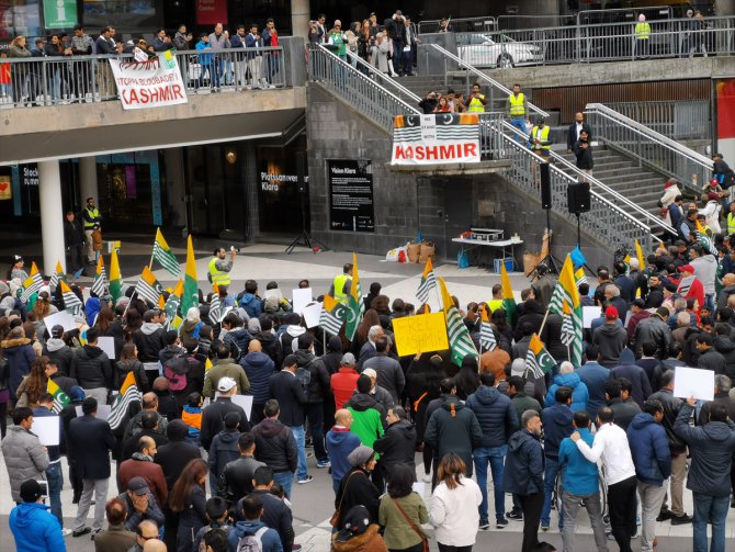 Stockholm'de Cammu Keşmir protestosu