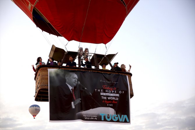Erdoğan'ın sözlerine Kapadokya semalarından destek