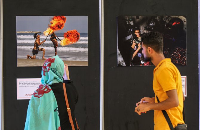 Gazze'de işsizlik konulu fotoğraf sergisi