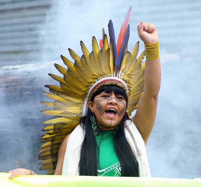 Amazon ormanlarının tahrip edilmesi Brüksel'de protesto edildi