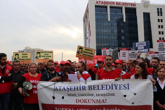 Ataşehir Belediyesinde işten çıkarılan işçiler eylemlerini sürdürüyor