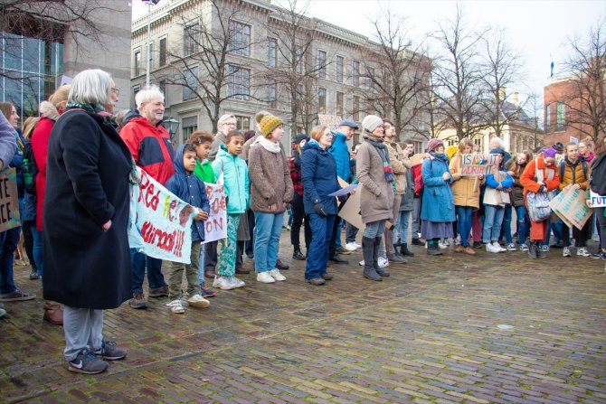 Hollanda'da iklim değişikliği protestosu