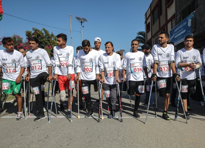 Gazze'de engelli koşusu düzenlendi