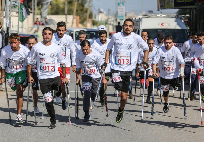 Gazze'de engelli koşusu düzenlendi