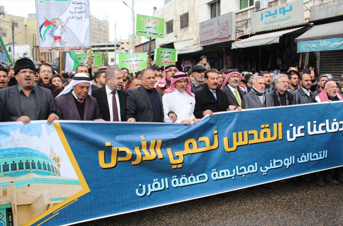 Ürdün'de İsrail ve ABD'nin Filistin'e yönelik ihlalleri protesto edildi