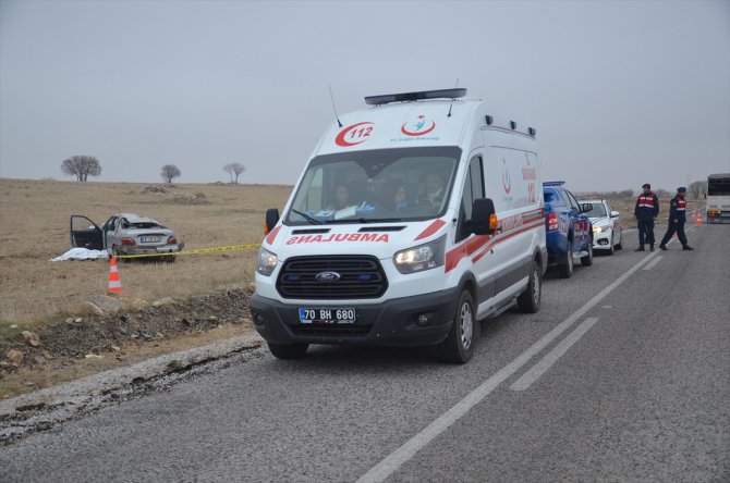 Karaman'da otomobil devrildi: 1 ölü, 1 yaralı