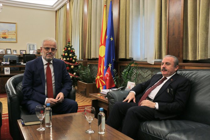 TBMM Başkanı Şentop, Kuzey Makedonya Meclis Başkanı Caferi ile görüştü