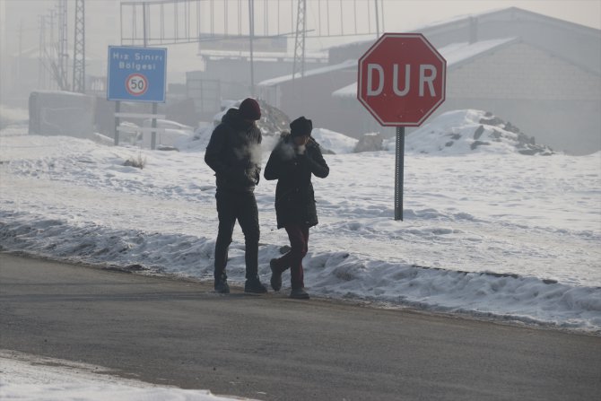 Erzurum ve Ağrı'da dondurucu soğuklar etkisini sürdürüyor