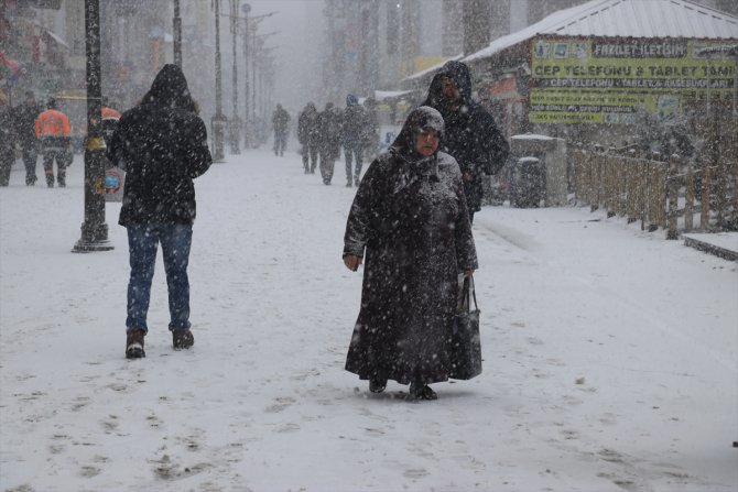 Ağrı ile Erzurum'da yoğun kar ve tipi etkili oluyor