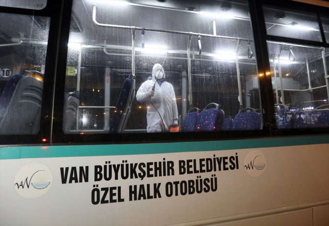 Van'daki toplu taşıma araçlarında koronavirüs önlemi