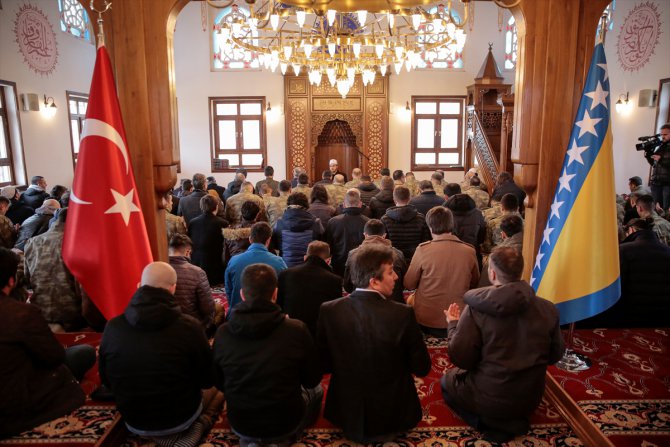 Saraybosna'da İdlib'de şehit olan Mehmetçik için gıyabi cenaze namazı