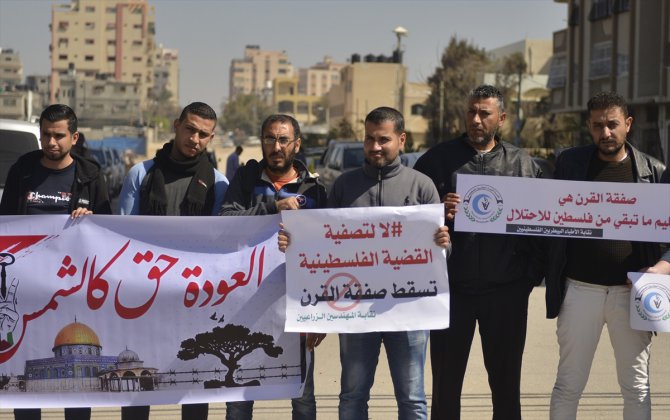 Gazzeli ziraat mühendislerinden ABD'nin sözde barış planı karşıtı gösteri