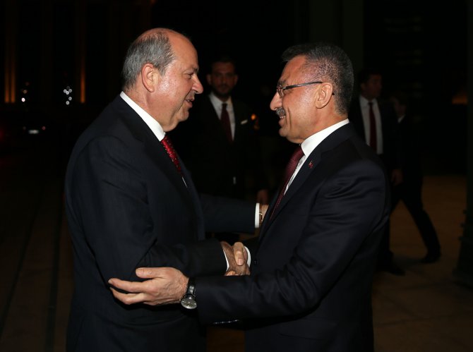Cumhurbaşkanı Yardımcısı Oktay, KKTC Başbakanı Ersin Tatar'ı kabul etti