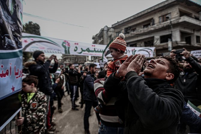 İdlib’de Türkiye’ye destek gösterisi