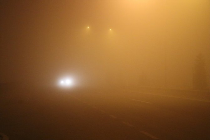 Ağrı'da yoğun sis ulaşımı aksattı