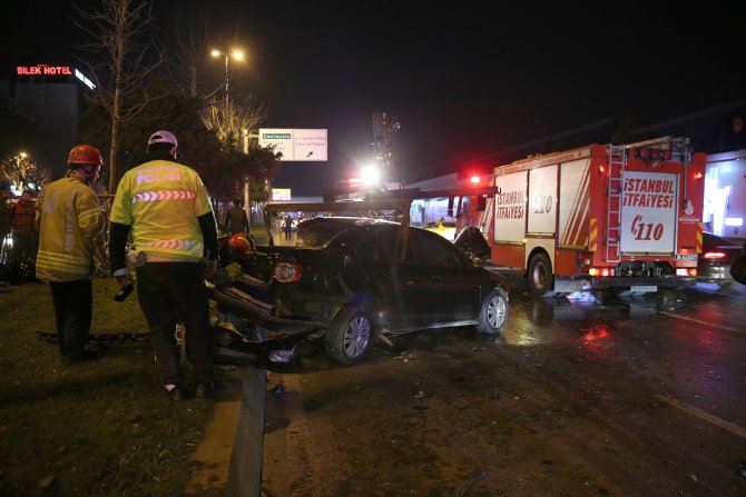 Beşiktaş'taki trafik kazasında 2 kişi yaralandı
