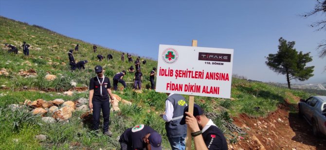 İzciler İdlib şehitleri için fidan dikti