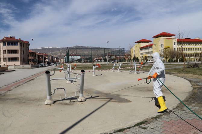 Erzincan'da kullanım alanları sık sık dezenfekte ediliyor