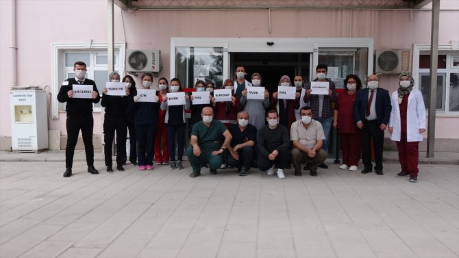 Burdur'da "Evde kal" çağrısına görüntülü destek