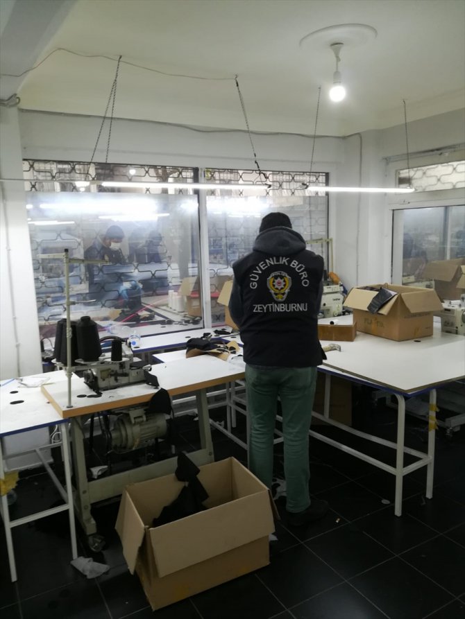 Zeytinburnu'nda kaçak üretilen 10 bin 500 tıbbi maskeye el konuldu