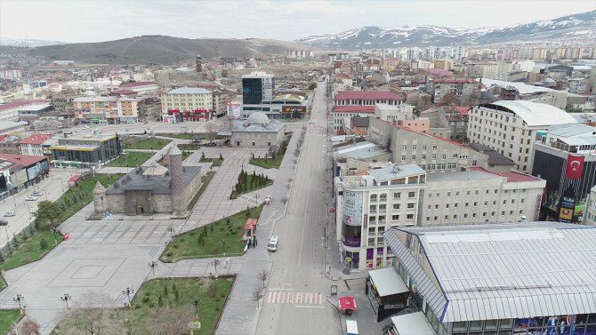 Erzurum'da sokağa çıkma kısıtlamasının ardından sessizlik hakim