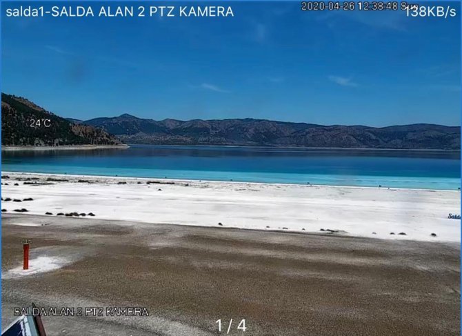 Salda Gölü'nün 24 saat izleneceği kamera sistemi canlı yayına başladı