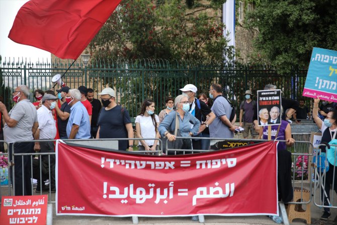 İsrail'de Netanyahu-Gantz koalisyonu karşıtı gösteriler sürüyor