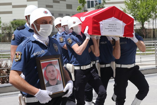 Ankara'da vefat eden polis memuru için tören düzenlendi