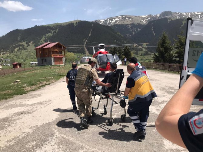 Artvin'de mantardan zehirlenen kişi ambulans helikopterle Trabzon'a götürüldü