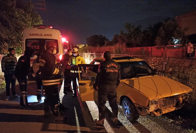 Manisa'da kaza yapan alkollü sürücü polise zor anlar yaşattı