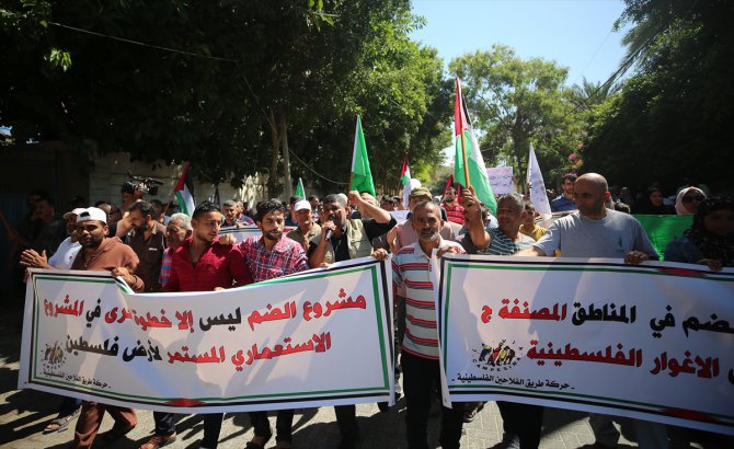 İsrail'in "ilhak" planı Gazze'de protesto edildi