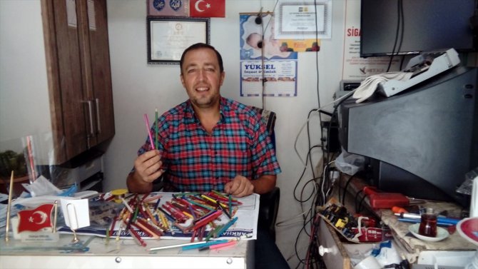 Konya'da tamir için getirilen televizyondan 120 kalem çıktı