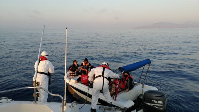 Bodrum'da Türk kara sularına geri itilen 11 sığınmacı kurtarıldı