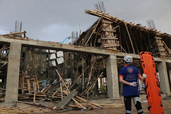 Aksaray'da inşaatta meydana gelen çökmede iki işçi yaralandı