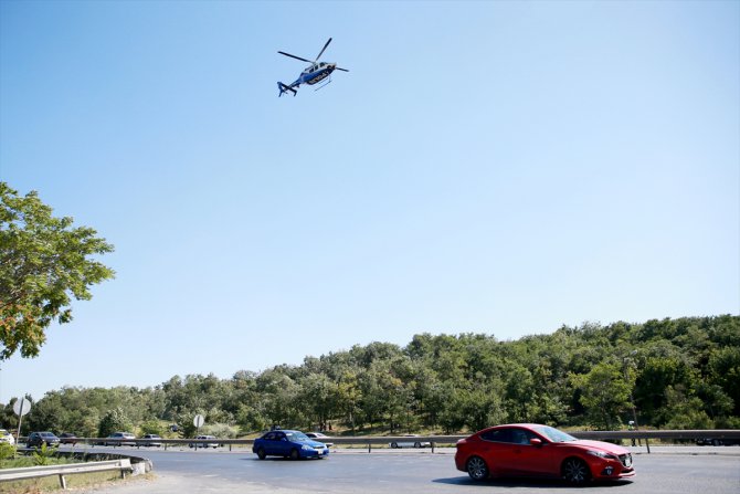 İstanbul'da helikopter destekli trafik uygulaması yapıldı