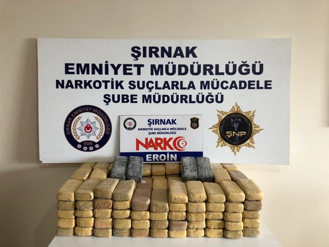 Şırnak'ta 82 kilogram eroin ele geçirildi