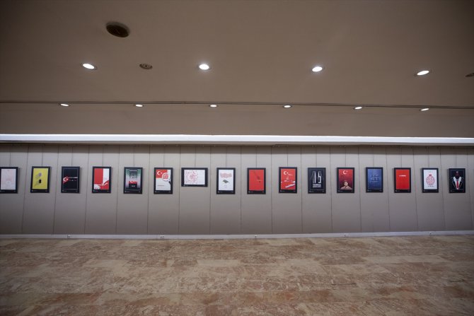 "15 Temmuz Şehitleri Afiş Tasarım Sergisi" Milli Kütüphanede açıldı