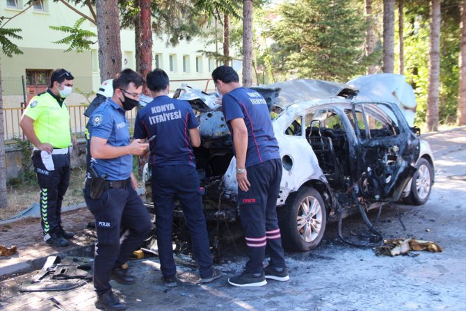Konya'da otomobildeki patlamada sürücü yaralandı