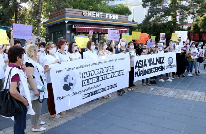 Kayseri'de Pınar Gültekin cinayeti protesto edildi
