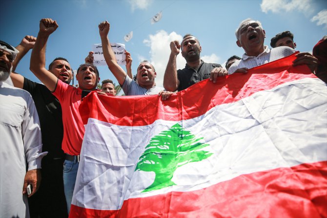 Gazze'nin farklı bölgelerinde Lübnan halkına destek gösterileri düzenlendi