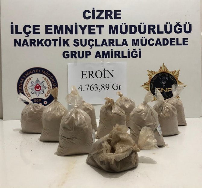 Cizre'de 4 kilo 800 gram eroin ele geçirildi