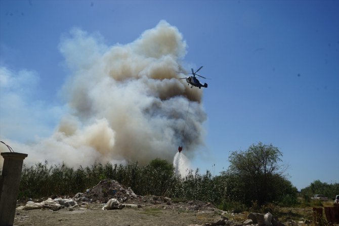 GÜNCELLEME - Balıkesir'deki sazlık yangını kontrol altına alındı